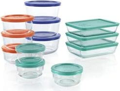Pyrex Meal Prep Simply Store Glass Rectangular And Round Food Container Set (18-Piece, BPA-free), Multicolor -Brabantia Shop 41ImteSeWGL. AC