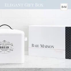 Extra Large White Farmhouse Bread Box For Kitchen Countertop - Holds 2+ Loaves For All Your Bread Storage - Bread Container Counter Organizer To Suit Farmhouse Kitchen Decor, Vintage Kitchen, Rustic -Brabantia Shop 41Ji9PGVB2L