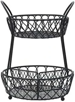 Gourmet Basics By Mikasa Loop And Lattice Wire Basket, Antique Black -Brabantia Shop 41K8CAKcaqL. AC