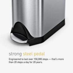 Simplehuman 18 Liter / 4.8 Gallon Butterfly Lid Kitchen Step Trash Can, Brushed Stainless Steel -Brabantia Shop 41KTvPbOtzL
