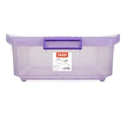 Tatay Storage Box With Lid, Under Bed, 32 Capacity, With Handles, Polypropylene, BPA Free, Plum. Dimension 40 X 57 X 18 Cm