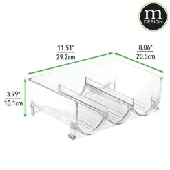 MDesign Stackable Plastic 3 Bottle Refrigerator Wine Rack - Kitchen Storage Organizer Holder For Champagne, Wine Or Water Bottles - Stacking Wine Bottle Organizer For Fridge - Ligne Collection - Clear -Brabantia Shop 41KcF4hT3SL