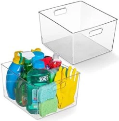 Clear Plastic Storage Bins – XL 4 Pack Perfect Kitchen Organization Or Pantry Storage – Fridge Organizer, Pantry Organization And Storage Bins, Cabinet Organizers -Brabantia Shop 41KjAdao8CL. AC