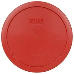 Pyrex 7402-PC 6/7 Cup Poppy Red Round Plastic Food Storage Lid Made In The USA