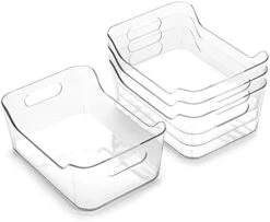 | Plastic Organizer Bins, Large - 4 Pack | The SOHO Collection | Multi-Use Organizer Bins | Pantry Organizer & Freezer Organizer Bins | Plastic Storage Containers | Bins For Home & Kitchen Org -Brabantia Shop 41L2NKWGK2S. AC