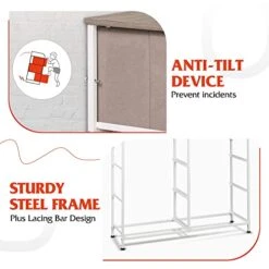 WLIVE 9-Drawer Dresser, Fabric Storage Tower For Bedroom, Hallway, Nursery, Closet, Tall Chest Organizer Unit With Fabric Bins, Steel Frame, Wood Top, Easy Pull Handle, Greige -Brabantia Shop 41LGvsqULaL