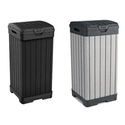 Keter Baltimore 38 Gallon Trash Can With Lid And Drip Tray For Easy Cleaning - Perfect For Patios, Kitchens, And Outdoor Entertaining -Brabantia Shop 41LxlXt9D7L