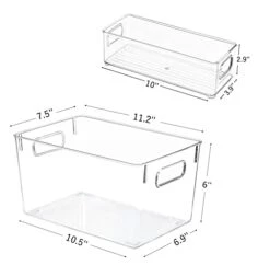 8 Pack Clear Plastic Storage Bins, Pantry Organization And Storage, Organizer Bins For Kitchen Organization, Home Edit,Freeze Storage, Cupboard Organizing, Cabinet Organization -Brabantia Shop 41MCiObrj7L