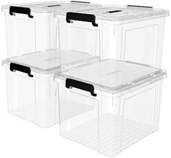 Cetomo 37Qt*6 Plastic Storage Bins, Storage Box, 6 Pack, Tote Organizing Container With Durable Lids And Secure Latching Buckles, Stackable And Nestable, Clear With Black Buckle -Brabantia Shop 41MJVc8SMdL. AC