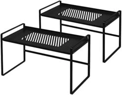 Nxconsu 2Pack Cabinet Shelf Organizer Storage Rack Shelf Riser For Kitchen Pantry Cupboard Bathroom Under Sink Counter Countertop Desk Space Saver Freestanding Heavy Duty Nonslip Leak White -Brabantia Shop 41MKnX26EOL. AC