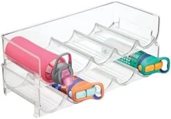 MDesign Plastic Free-Standing Stackable Bottle Storage Rack, For Kitchen Countertop, Fridge, Freezer; Organizer For Water Bottles, Sports Drinks; Ligne Collection, 2 Pack - Store 8 Bottles - Clear -Brabantia Shop 41MoiJ9hBwL. AC