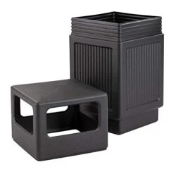 Safco Products Canmeleon Outdoor/Indoor Recessed Panel Trash/Garbage Can 9476BL; Black; Decorative Fluted Panels; 38-Gallon Capacity 19 Safco Products Canmeleon Outdoor/Indoor Recessed Panel Trash/Garbage Can 9476BL; Black; Decorative Fluted Panels; 38-Gallon Capacity -Brabantia Shop 41MsLwHuT4L