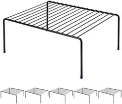 Kitchen Cabinet Storage Shelf Rack/Plastic Feet - (13.1 X 10.2 Inch) - Steel Metal - Rust Resistant Finish - Cups, Dishes, Cabinet & Pantry Organization (4, Black) -Brabantia Shop 41MvtB6ME9L. AC