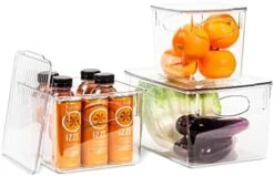 3 Pack Premium Plastic Storage Bins - Sturdy Refrigerator Pantry Organizer - Versatile Lightweight Stackable Cabinet Organization - Bath, Makeup, Food, & Snack Packet Organizer- Clear Square Bin 12 3 Pack Premium Plastic Storage Bins - Sturdy Refrigerator Pantry Organizer - Versatile Lightweight Stackable Cabinet Organization - Bath, Makeup, Food, & Snack Packet Organizer- Clear Square Bin -Brabantia Shop 41MwAN0J8HL. AC