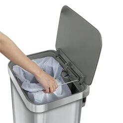Glad Stainless Steel Step Trash Can With Clorox Odor Protection | Large Metal Kitchen Garbage Bin With Soft Close Lid, Foot Pedal And Waste Bag Roll Holder, 13 Gallon, All Stainless -Brabantia Shop 41NASGBKadL