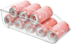 MDesign Small Plastic Water Bottle Stackable Storage Organization Bin With Open Front For Kitchen Refrigerator, Freezer, Pantry, Holds 12 Bottled Drinks/Beverages, Ligne Collection, Clear -Brabantia Shop 41NTjDPAWyL. AC