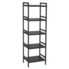 SONGMICS Adjustable Storage Shelf Rack, 5-Tier Multifunctional Shelving Unit Stand Tower, Bookcase For Bathroom Living Room Kitchen 17.7 X 12.4 X 55.9 Inches, Holds Up To 132 Lb, Brown UBCB75BR