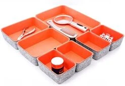 Welaxy Drawer Organizers Bins Felt Storage Bin Office Organizer Shallow Small Desk Organizer Trays Draw Dividers 7-piece (Turquoise) -Brabantia Shop 41NdzSEB5CL. AC