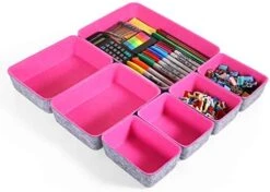 Welaxy Drawer Organizers Bins Felt Storage Bin Office Organizer Shallow Small Desk Organizer Trays Draw Dividers 7-piece (Turquoise) -Brabantia Shop 41Ohrx2W XL. AC