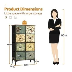 AOPSEN Tall Dressers For Bedroom With 8 Drawers, Storage Drawer Unit For Closet, Fabric Organizer Chest Of Drawers For Kids, Living Room, Nursery, Steel Frame, Wood Top -Brabantia Shop 41Ol5s09G8L