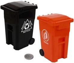 Wiosi Mini Curbside Garbage Trash Bin Pen Holder And Unique Tiny Size Recycle Can Set Pencil Cup Desktop Organizer Green Blue 2-Pack -Brabantia Shop 41PQl9amILL. AC