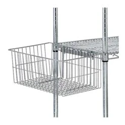 Quantum Storage Systems UB10 Utility Basket For Wire Shelving Units, Chrome Finish, 7-5/8" Height X 11-1/4" Width X 18-7/8" Depth