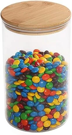 Food Storage Jar, 18.6 FL OZ (550 ML), [Thickened Version] 77L Glass Food Storage Jar With Airtight Seal Bamboo Lid - Modern Design Clear Food Storage Canister For Serving Tea, Coffee, Spice And More -Brabantia Shop 41PjBjM3VOS. AC