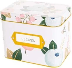 Polite Society White Floral Recipe Box | 24 Size 4x6 Recipe Cards & 12 Dividers | Vintage Style Recipe Tin -Brabantia Shop 41QChRC9TTL. AC