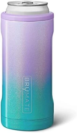 BrüMate Hopsulator Slim Can Cooler Insulated For 12oz Slim Cans | Skinny Can Coozie Insulated Stainless Steel Drink Holder For Hard Seltzer, Beer, Soda, And Energy Drinks (Glitter Mermaid) -Brabantia Shop 41Qtvi8weL. AC
