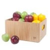 Bamboo Storage Box Multi-Purpose Organizer For Kitchen Supplies Holder, Fruit Bin, Cabinets, Pantry With Built In Handles, Stackable, 12” X 9” X 6”