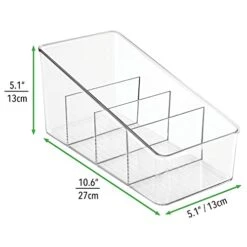 MDesign Large Plastic Food Packet Organizer Caddy, Fridge Or Freezer - Storage For Kitchen, Pantry, Cabinet, Countertop - Spice Pouches, Dressing Mixes, Hot Chocolate, Rice, Seasoning; 2 Pack - Clear -Brabantia Shop 41UaoFz6EtL