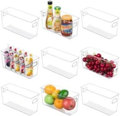Clear Plastic Pantry Organizer Bins, 6 PCS Food Storage Bins With Handle For Refrigerator, Fridge, Cabinet, Kitchen, Countertops, Cupboard, Freezer Organization And Storage, BPA Free, Medium -Brabantia Shop 41UvSUe32ZL. AC