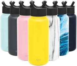 Simple Modern Water Bottle With Straw Lid Vacuum Insulated Stainless Steel Metal Thermos Bottles | Reusable Leak Proof BPA-Free Flask For Gym, Travel, Sports | Summit Collection | 22oz Deep Ocean Blue -Brabantia Shop 41VQtH603AL. AC