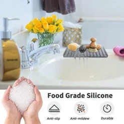New Silicone Sponge Holder,Dish Soap Holder For Kitchen Counter, Waterproof Sponge Soap Tray For Kitchen Sink Bathroom, Multipurpose Sink Caddy Organizer For Soap Dispenser(Gray, 2 Pack) 17 New Silicone Sponge Holder,Dish Soap Holder For Kitchen Counter, Waterproof Sponge Soap Tray For Kitchen Sink Bathroom, Multipurpose Sink Caddy Organizer For Soap Dispenser(Gray, 2 Pack) -Brabantia Shop 41VqvJyMaqL