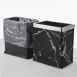 Huaqinglian Small Office Trash Can Bedroom Wastebasket,Rectangle Slim Bathroom Kitchen Garbage Can 2.6Gallon(Black Marble) 14 Huaqinglian Small Office Trash Can Bedroom Wastebasket,Rectangle Slim Bathroom Kitchen Garbage Can 2.6Gallon(Black Marble) -Brabantia Shop 41WLJzqxX5L