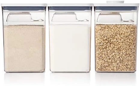 OXO Good Grips 6 Piece(3 Containers & 3 Scoops) Large Canister Set With Scoops, 4.4 Qt Each, White 6 OXO Good Grips 6 Piece(3 Containers & 3 Scoops) Large Canister Set With Scoops, 4.4 Qt Each, White - Image 6