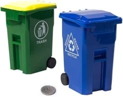 Wiosi Mini Curbside Garbage Trash Bin Pen Holder And Unique Tiny Size Recycle Can Set Pencil Cup Desktop Organizer Green Blue 2-Pack -Brabantia Shop 41WeaqkE L. AC