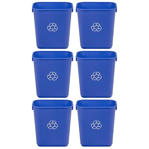 AmazonCommercial 10 Gallon Rectangular Commercial Office Wastebasket, W/ Recycle Logo, 1-Pack, Blue 14 AmazonCommercial 10 Gallon Rectangular Commercial Office Wastebasket, W/ Recycle Logo, 1-Pack, Blue - Image 14