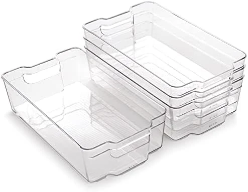 | Stackable Storage Bins, Medium - 4 Pack | The Stacker Collection | Clear Plastic Storage Bins | Organization And Storage Containers For Pantry & Fridge | Multi-Use Organizer Bins | BPA-Free 8 | Stackable Storage Bins, Medium - 4 Pack | The Stacker Collection | Clear Plastic Storage Bins | Organization And Storage Containers For Pantry & Fridge | Multi-Use Organizer Bins | BPA-Free - Image 8
