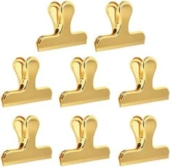 T Of 8 Heavy Duty Stainless Steel Bag Clips, SourceTon 3 X 2.4 Inch Durable Paper Seal Grip For Coffee Food Bread Bags, Kitchen Home Usage- Gold -Brabantia Shop 41XMixQt2GL. AC