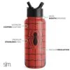 Simple Modern Spiderman Water Bottle With Straw Lid Vacuum Insulated Stainless Steel Metal Thermos | Marvel Gifts For Women Men Reusable Leak Proof Flask | Summit Collection | 32oz Spider Armor