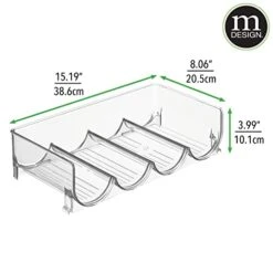 MDesign Plastic Free-Standing Stackable Bottle Storage Rack, For Kitchen Countertop, Fridge, Freezer; Organizer For Water Bottles, Sports Drinks; Ligne Collection, 2 Pack - Store 8 Bottles - Clear -Brabantia Shop 41Xob4htpFL
