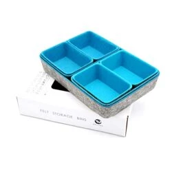 Welaxy Drawer Organizers Bins Felt Storage Bin Office Organizer Shallow Small Desk Organizer Trays Draw Dividers 7-piece (Turquoise) -Brabantia Shop 41Y7TBfqVRL