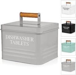 Calindiana Dishwasher Pods Container Holder With Lid For Kitchen Organization And Storage, White -Brabantia Shop 41YYgZnxTL. AC