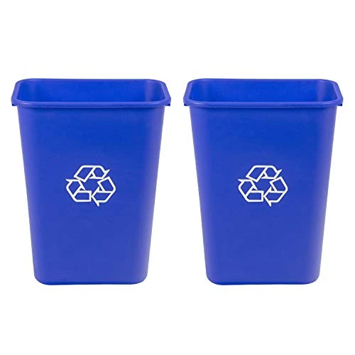 AmazonCommercial 10 Gallon Rectangular Commercial Office Wastebasket, W/ Recycle Logo, 1-Pack, Blue 8 AmazonCommercial 10 Gallon Rectangular Commercial Office Wastebasket, W/ Recycle Logo, 1-Pack, Blue - Image 8
