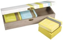 Rayher Set Of Four Wooden Storage Boxes, 4-Piece Storage Box Set, Storage Containers To Decorate, DIY Keepsake Box, Wood Jewellery Box, Natural Wood, 32x12x7cm, 62299000