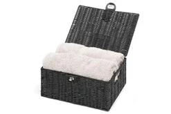 ARPAN Medium Resin Woven Storage Basket Box With Lid & Lock - Black -Brabantia Shop 41Z5H8hMmpL