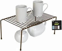 Smart Design Cabinet Storage Shelf Rack - Large (8.5 X 16 Inch) - Steel Metal Wire - Cupboard, Plate, Dish, Counter & Pantry Organizer Organization - Kitchen [Charcoal Gray] -Brabantia Shop 41ZhZ1uYyfL. AC