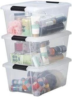IRIS OHYAMA, Plastic Storage Boxes With Lid And Closing Clips, 5L, Set Of 3, Integrated Handles, Stackable, BPA Free, Bedroom, Office, Living Room, DDNTB-5, Clear 27 IRIS OHYAMA, Plastic Storage Boxes With Lid And Closing Clips, 5L, Set Of 3, Integrated Handles, Stackable, BPA Free, Bedroom, Office, Living Room, DDNTB-5, Clear -Brabantia Shop 41ZpsqQ9bL. AC