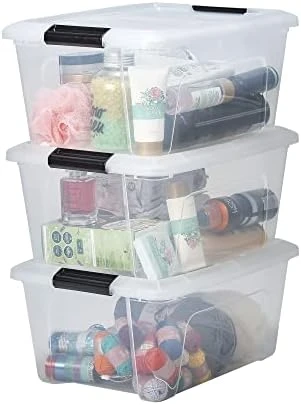 IRIS OHYAMA, Plastic Storage Boxes With Lid And Closing Clips, 5L, Set Of 3, Integrated Handles, Stackable, BPA Free, Bedroom, Office, Living Room, DDNTB-5, Clear 14 IRIS OHYAMA, Plastic Storage Boxes With Lid And Closing Clips, 5L, Set Of 3, Integrated Handles, Stackable, BPA Free, Bedroom, Office, Living Room, DDNTB-5, Clear - Image 14